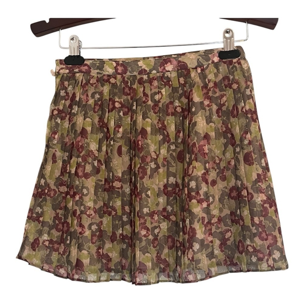 Wilfred Twirl Pleated Floral Mini Skirt size 2 - Picture 3 of 7